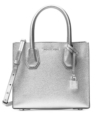 Сумка Michael Kors Mercer Medium Silver / Серебряная