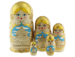 Матрёшка Нижний Новгород 5-и кукольная 150*70 контуры с росписью
