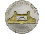 10 долларов Англия - Тауэрский мост, 2005 год