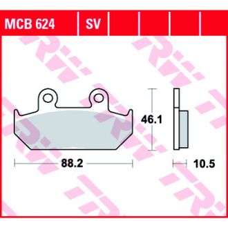 Тормозные колодки TRW MCB624 для Honda (Organic Allround)