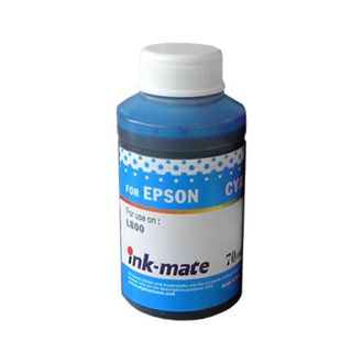 Чернила Ink-Mate синие Cyan для принтеров Epson L100, L110, L120, L200, L210, L300, L350, L355, L550, L555, L800, L805, L1300, L1800, ET-4550, ET-4500, ET-2550, ET-2500 водорастворимые 70 мл