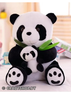 Плюшевая панда 65 см с детенышем