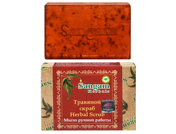 Мыло с глицерином ТРАВЯНОЙ СКРАБ Sangam herbals, 100 гр