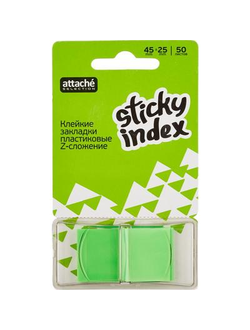 Клейкие закладки Attache Selection пластиковые 1 цвет по 50 листов 25х45 мм