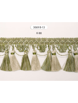 Арт. 3069  B-13 . Декоративная тесьма с кистями и шнуром