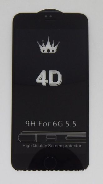 Защитное стекло для iPhone 6 Plus 4D черное