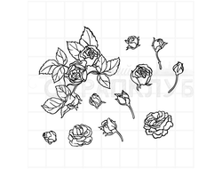 Штамп цветы розы