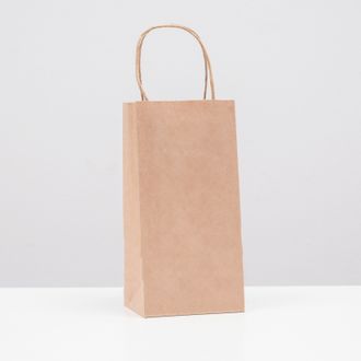 Бумажный пакет с Крученой ручкой КРАФТ (12*8*33 см), 1 шт