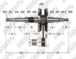 Вал коленчатый в сборе 2Т AF34/35 (32,5mm)