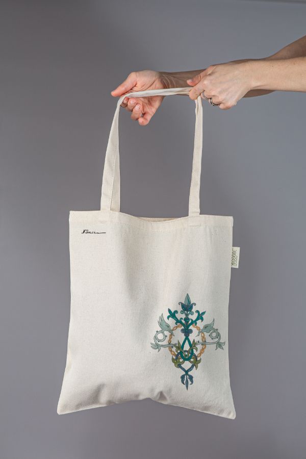 Эко-сумка из хлопка с рисунком, коллекция "Чертополох"