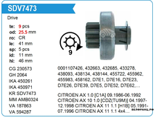 Бендикс стартера TU5JP4 Citroen C4 Peugeot 307