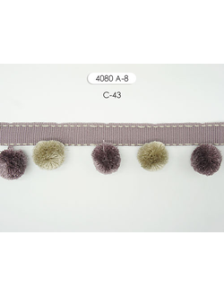Арт. 4080 А-8. Разноцветная тесьма с помпонами. 5,5 см