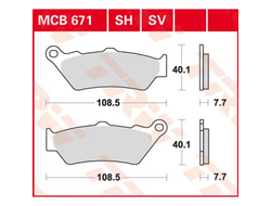 Тормозные колодки TRW MCB671SV для BMW // Honda // KTM (Sinter Street SV)