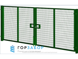 Распашные ворота из сварной сетки оцинкованные купить в Москве по цене завода