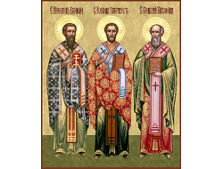 Три Святителя: Святители Василий Великий, Григорий Богослов и Иоанн Златоуст.