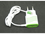 Сетевое зарядное устройство для iPhone Lightning, 2 выхода USB 1A/2,1A Afka-Tech AF-920 (гарантия 14 дней)