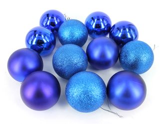 Елочные шары синие 6 см, набор 12 шт. Арт. 2478-27