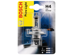 Лампа BOSCH Pure Light Standart H4 12V 60/55W блистер 1 шт.