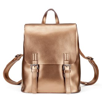 Кожаный женский рюкзак-трансформер Belts золотой