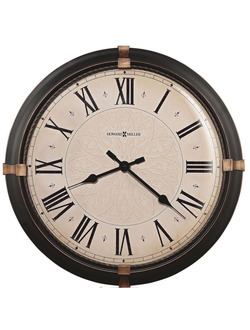 Часы настенные в цвете темной потертой бронзы на корпусе и состаренным циферблатом.