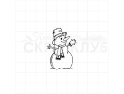 Штамп для скрапбукинга снеговик в шарфе