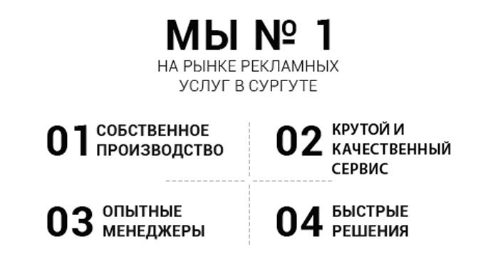 Мы номер 1 на рынке рекламных услуг в Сургуте!