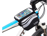 Сумка двусторонняя на раму велосипеда с водонепроницаемым карманом для смартфона (арт. 35151)