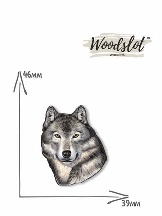 Серый волк  - Брошь/значок - 765
