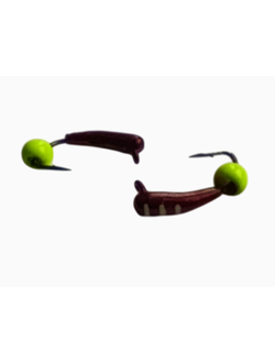 Мормышка вольфр. МАСТИВ Банан 2 вишнёвый, латунный шарик, 0,37гр. (светло-зеленый) арт: 792