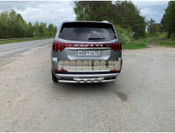 Защита заднего бампера с перемычками (кроме Корейских производителей авто) d60/42 для Kia Mohave (2021-...)