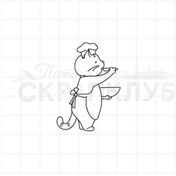 штамп кот повар