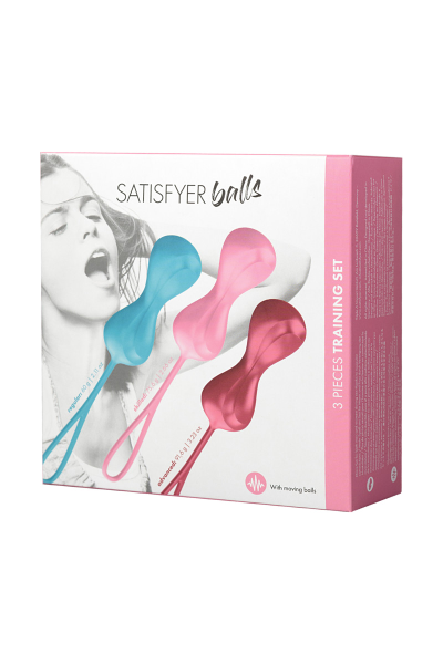 J01510 Набор вагинальных шариков Satisfyer Balls C02 Double, силикон, ассорти, Ø 3,2 см.