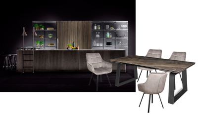 LEONARDO черный/ керамика мрамор Arabescato GU 200(+50+50)x100