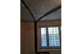 Установка кондиционеров в 2 этапа, закладка трассы