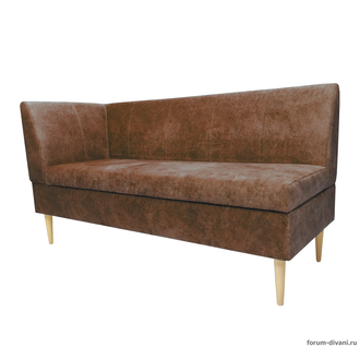 Кухонный ДИВАН "ФОРУМ-8Б" с боковой спинкой, Коричневый левый