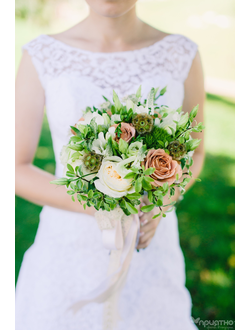 Букет невесты & Бутоньерка № 1350