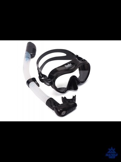 Маска для дайвинга с трубкой Scuba Brothers Flipper Black, комплект