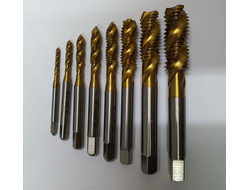 Набор метчиков 2-12 мм (М2,М3,М4,М5,М6,М8,М10,М12) HSS-E кобальтовые