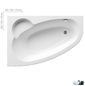 Акриловая ванна Ravak Asymmetric C461000000 асимметричная, угловая 160 х 105 см, левая