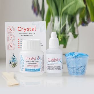 Crystal 6 эпоксидная смола двухкомпонентная (прозрачная), 75 грамм