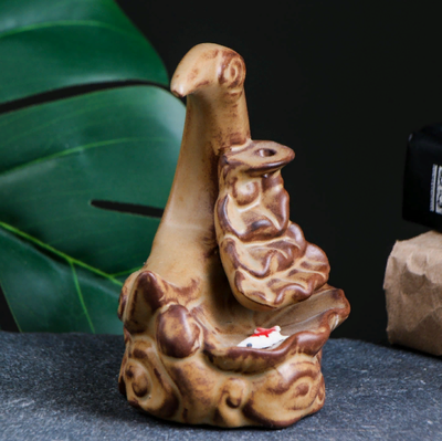 Подставка для благовоний "Полумесяц" песочный, 10х8х12см, с аромаконусами