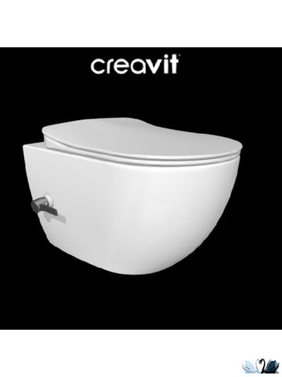 Унитаз Creavit Free FE320-34CB00E-0002 с биде, со смесителем. Круглая форма, подвесная, скрытый крепеж.