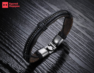 Мужской кожаный браслет