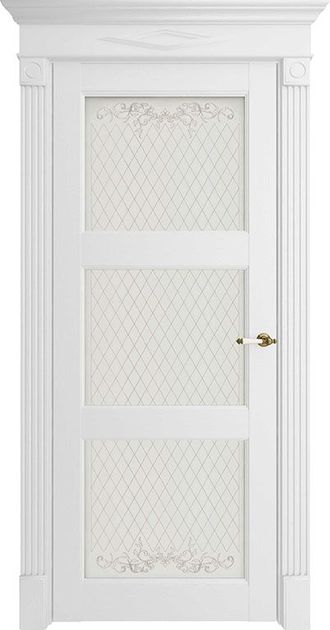 Межкомнатная дверь "Florence 62003" серена белая (стекло)