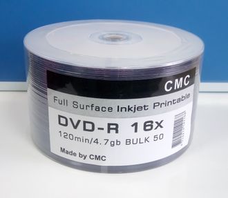 DVD-R 4,7 GB 16x Bulk/50 Full Ink Print (CMC)