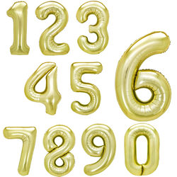 Цифра фольгированная, светлое золото (102см)