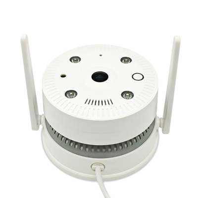DE/VN-XMC40 Панорамная WiFi/LAN охранная видеокамера+датчик дыма. Ночное видение, интерком связь, с DVR. Full HD, 4 МП (ICSEE/XMEYE)