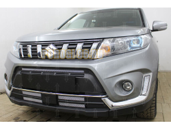 Защита радиатора Suzuki Vitara 2018- (4 части) chrome низ
