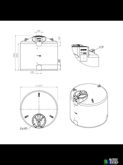 Емкость рециклинговая Экопром R TOR 2000 л