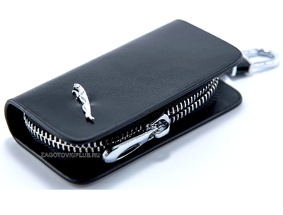 Ключница авто из натуральной гладкой кожи с логотипом JAGUAR